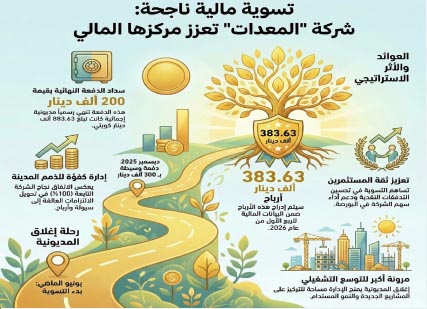 ‬المعدات‮‬‭ ‬تُغلق‭ ‬مديونية‭ ‬بـ883‭ ‬ألف‭ ‬دينار