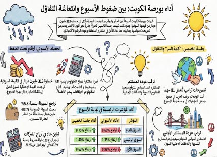 التفاؤل‭ ‬بوقف‭ ‬الحرب‭ ‬ينعش‭ ‬التداولات‭ ‬في‭ ‬بورصة‭ ‬الكويت