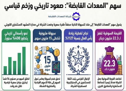 زخم‭ ‬قوي‭ ‬قاد‭ ‬‮‬المعدات‭ ‬القابضة‮‬‭ ‬إلى‭ ‬صدارة‭ ‬الأسهم‭ ‬في‭ ‬البورصة