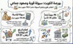 صعود‭ ‬جماعي‭ ‬لمؤشرات‭ ‬البورصة‭ ‬وسيولة‭ ‬بـ118‭ ‬مليون‭ ‬دينار