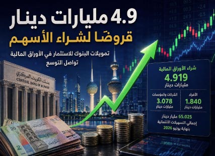 تمويل‭ ‬الأسهم‭ ‬يقترب‭ ‬من‭ ‬5‭ ‬مليارات