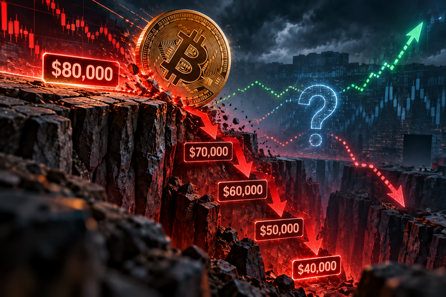 ‮‬بيتكوين‮‬‭ ‬يواجه‭ ‬خطر‭ ‬الهبوط‭ ‬دون‭ ‬80‭ ‬ألف‭ ‬دولار